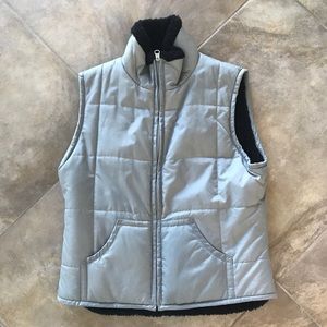 ❄️Gray Shell With Black Fleece Lined Puffy Vest❄️